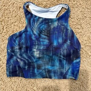 Lululemon Blue Patterned Athletic Tank Top